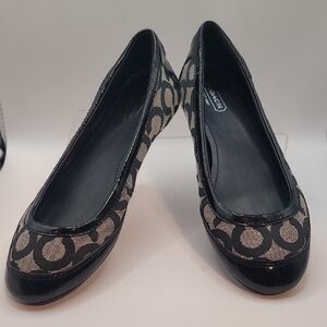 Coach Monogram Black and Gray Flats